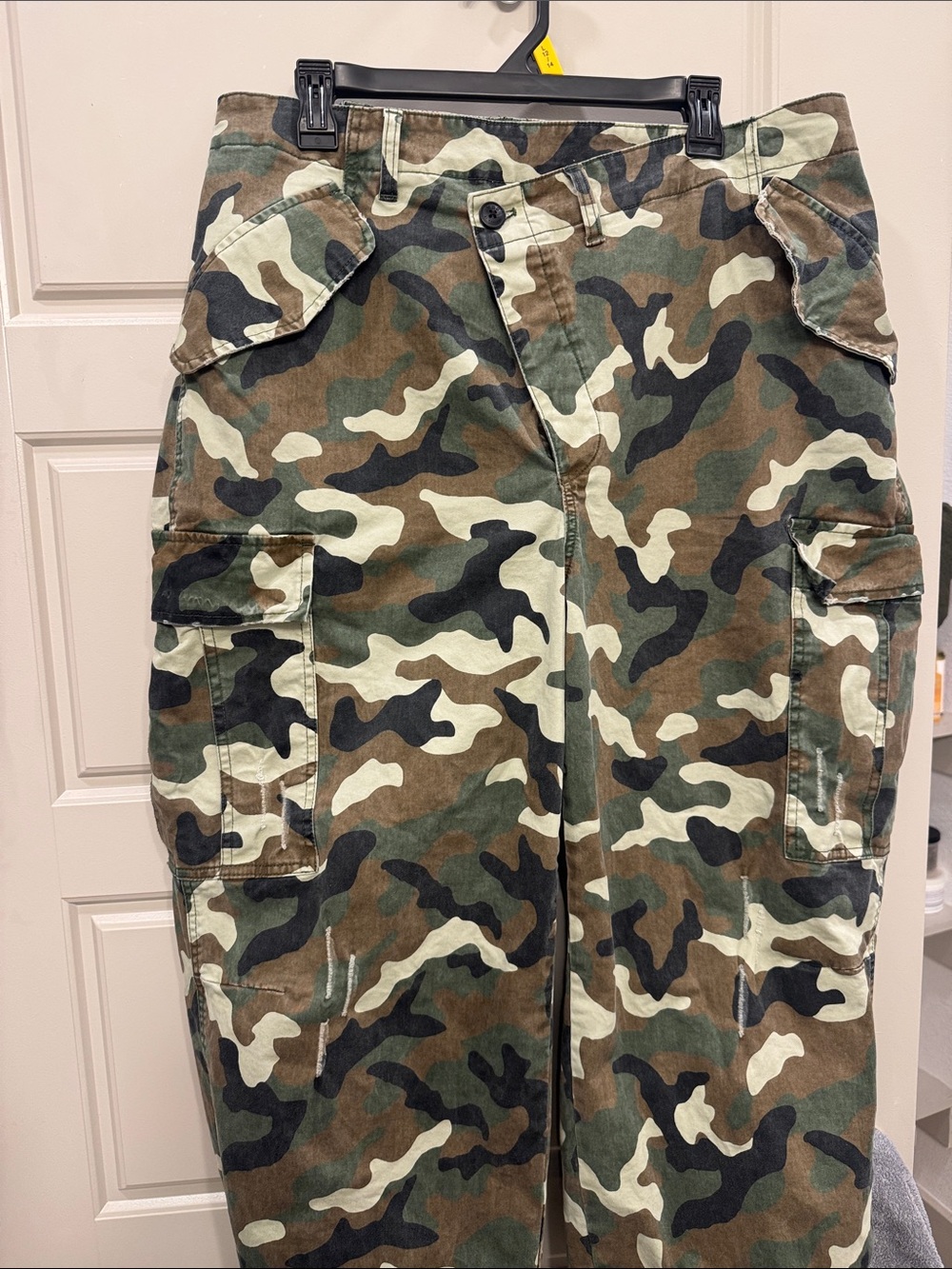 NWOT Wide Leg Cotton Cargo Jogger Pants in Olive Tan KBB by Kahlana